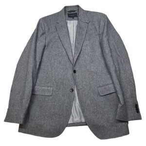 Banana Republic‎ Cotton Blazer Jacket Mens 44L Grey Italian Fabric Tailored Fit